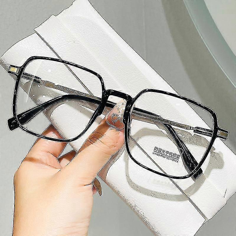 Oversize Lunettes de lecture carrées Hommes Femmes Cadre Transparent Anti Lumière Bleue