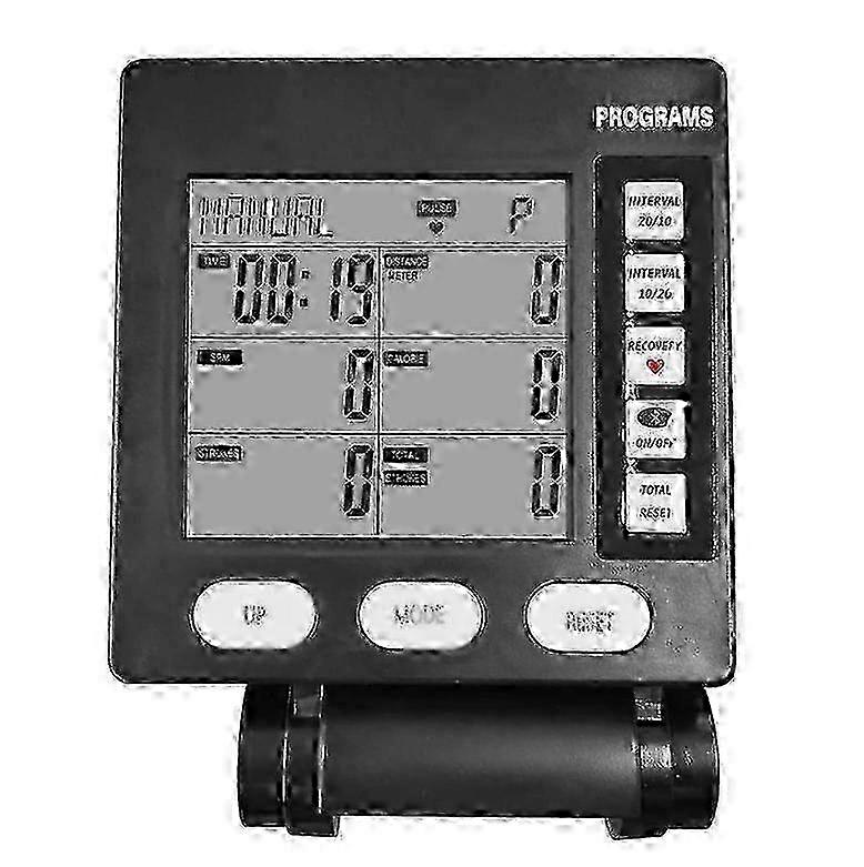 Wind Resistance Rowing Machine & Skiing Machine Counter with Backlight Electronic Watch