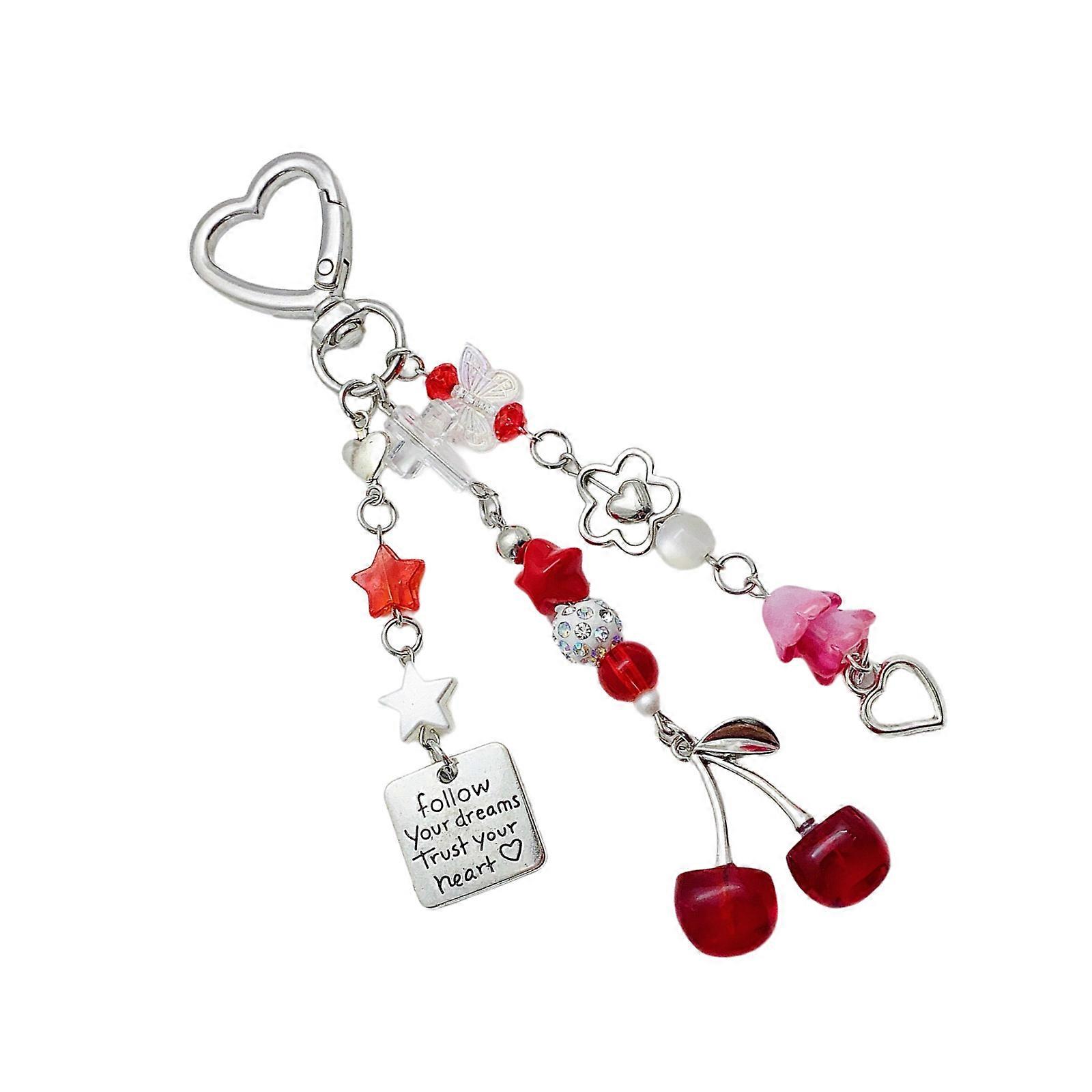 Chic Cherry Key Holder Adds A Touch Of Cool Elegances To Your Outfits Suitable For Commuting Parties School Life  Red