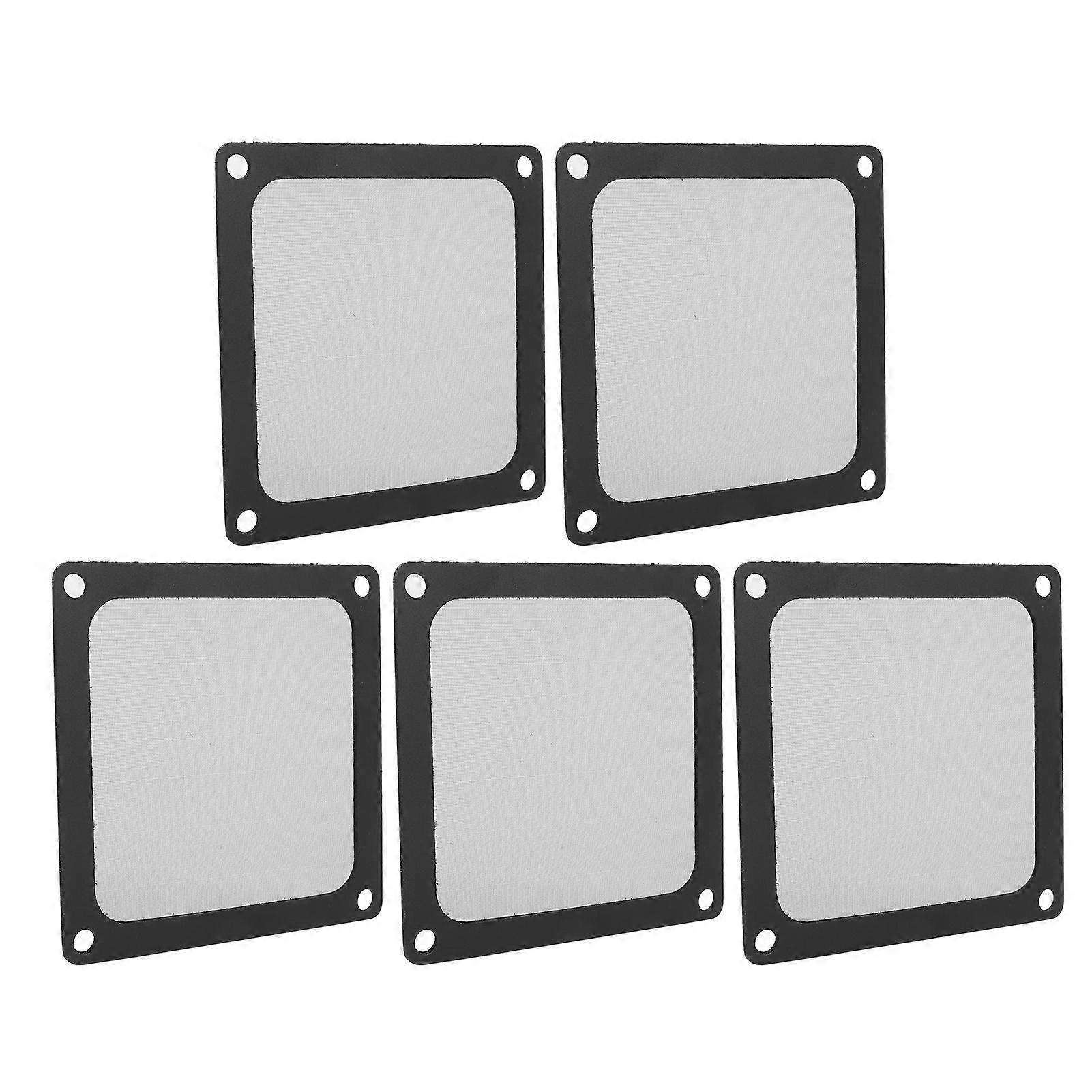 5Pcs PC Computer Case Cooler Fan Dust Filter Magnetic Frame Dustproof PC Fan Dust Filter Mesh Black 80mm