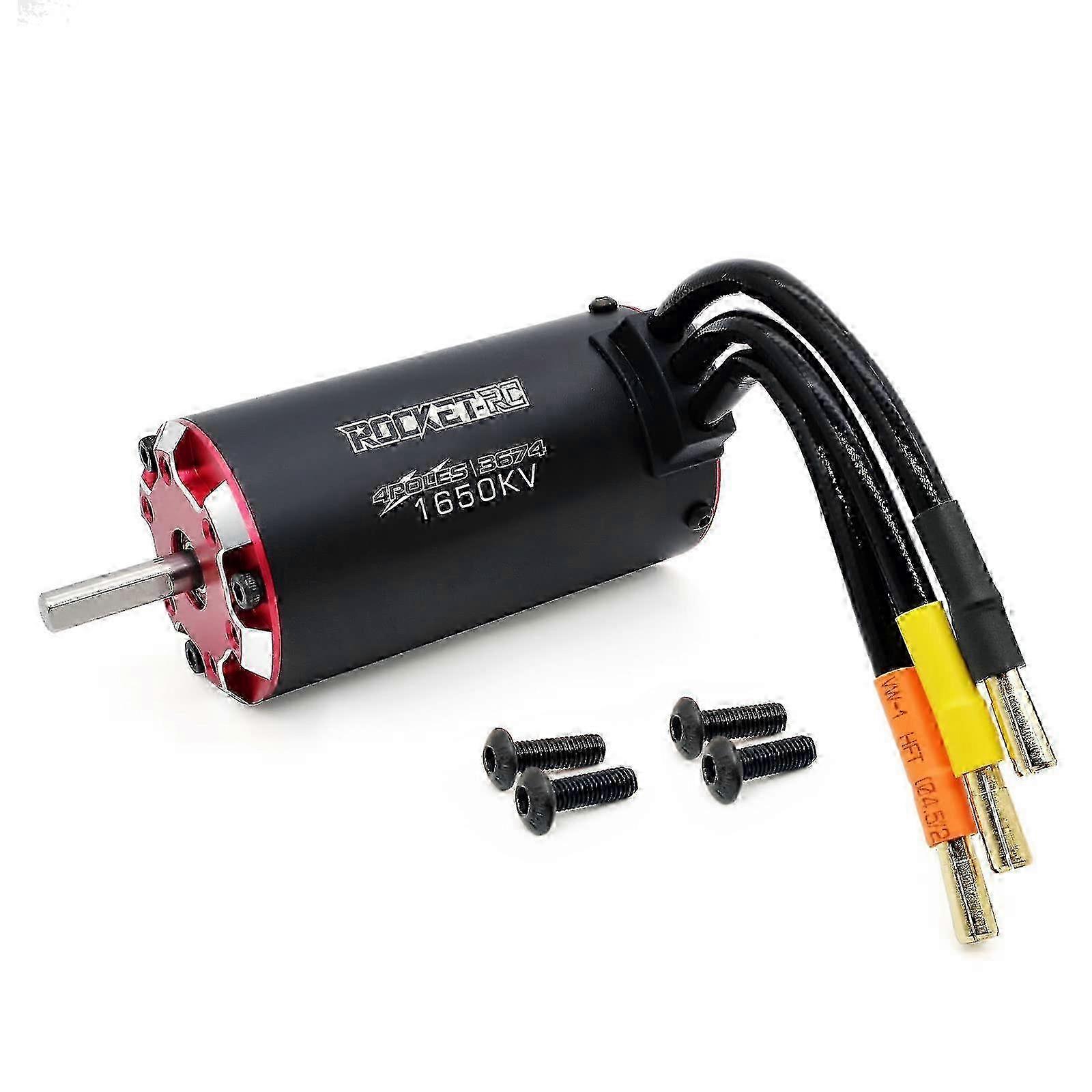 m Surpass Supersonic Rc Brushless Motor 3674 1650kv, 4 Poles and Built in Temperature Sensor Motor and Sensor Port for 1/10 RC Car Vehic