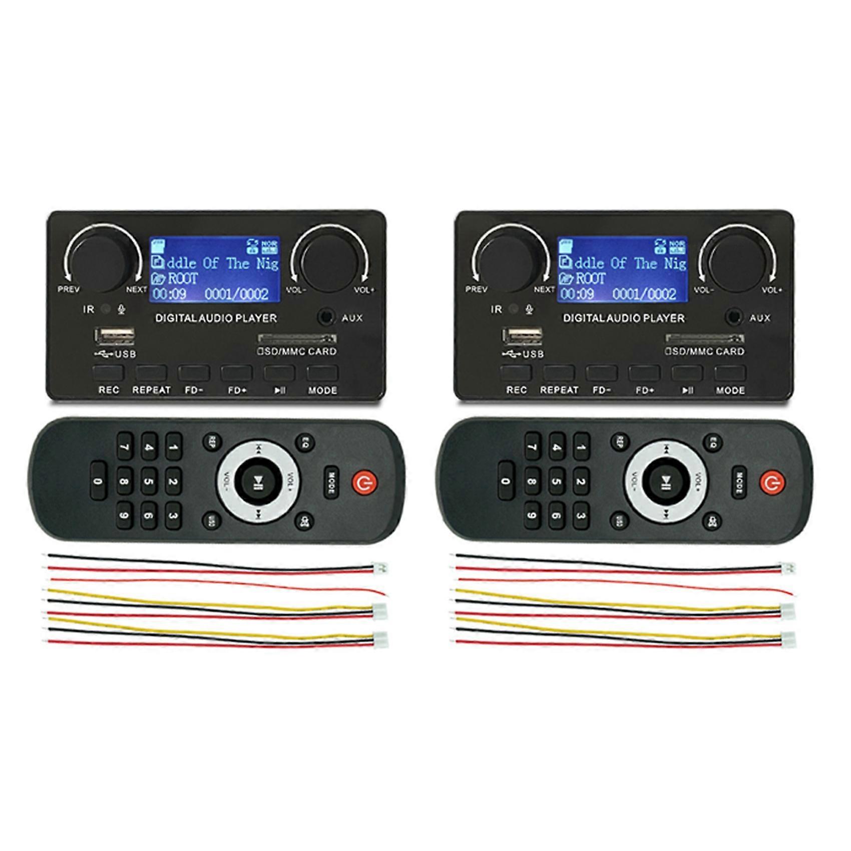 2X LCD Display Bluetooth 5.0 MP3 Decoder Board Support Handsfree Recording FM DC 12V MP3 WMA WAV APE FLAC Audio Player