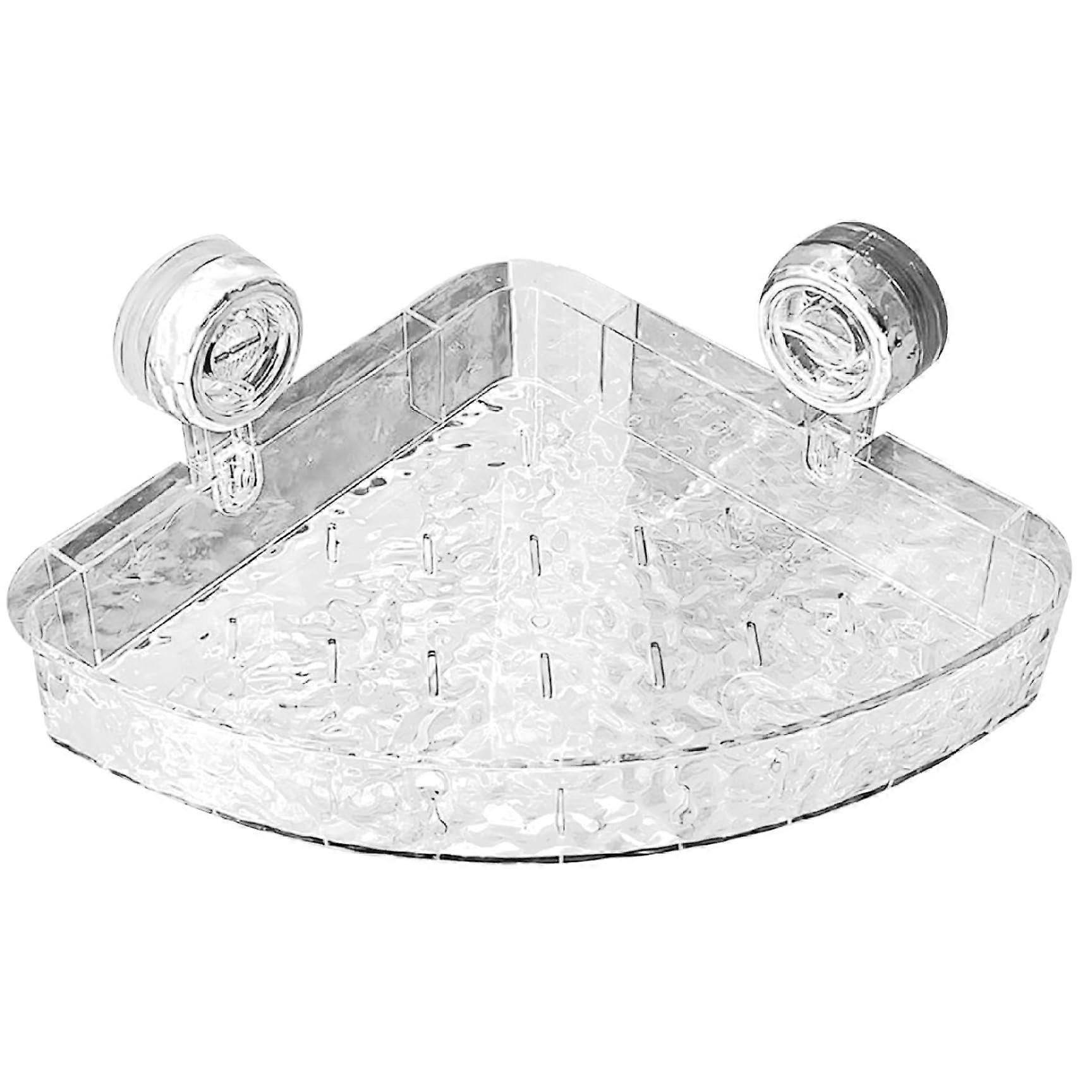 Corner Shower Caddy with Suction Cups, NoDrill Bathroom Shelf 10KG Load, Removable Drainage Rack