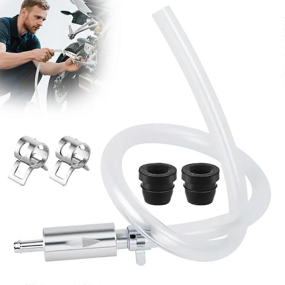 Brake Bleeder Kit with OneWay Valve and Flexible Hose for Car Motorcycle Bike, White 1PC