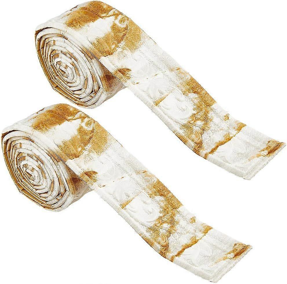 2 Rolls 91x3 Inch Self Adhesive Molding Baseboard Trim Peel and Stick Foam 3D Wallpaper Border Flexible Mirror Wall Base Edging Frame Lines for Home D