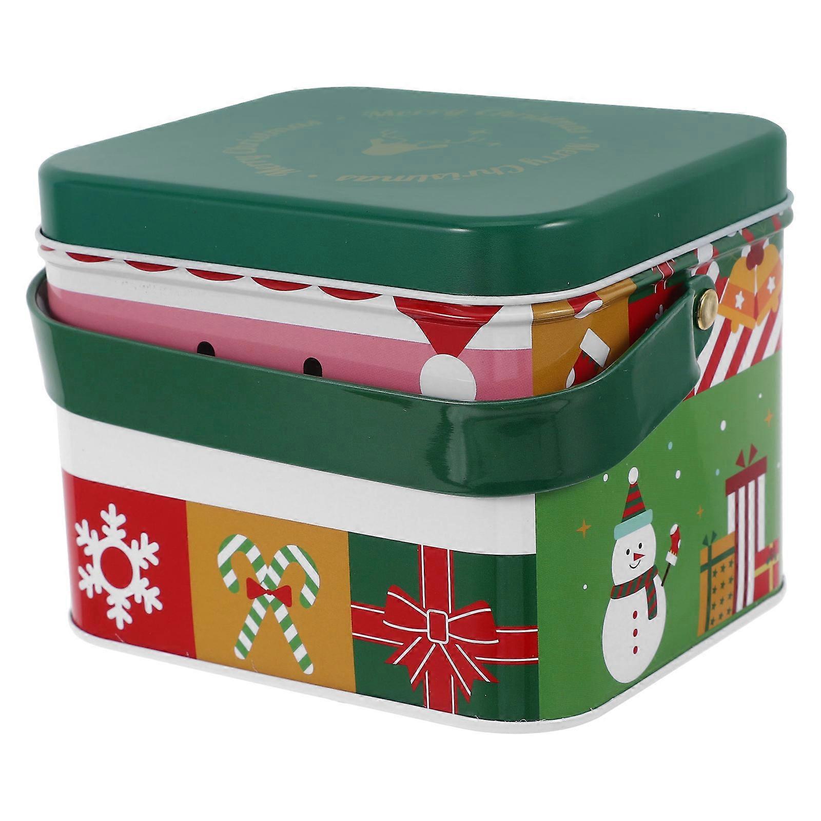 Multi Color Gift Storage Tin Cookie Jars with Lid for Cookies