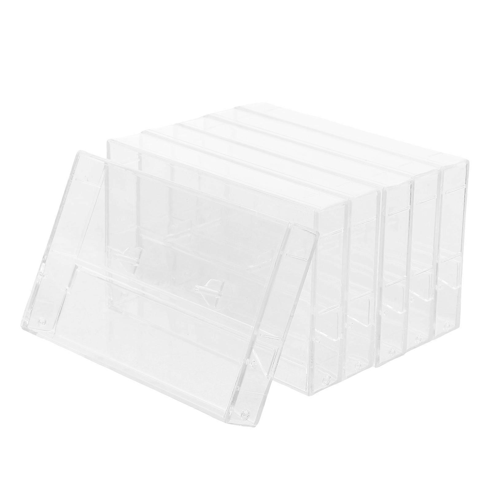 Magnetic Tape Cassette Box Storage Holder for Audio with 6Pcs Clear Cases