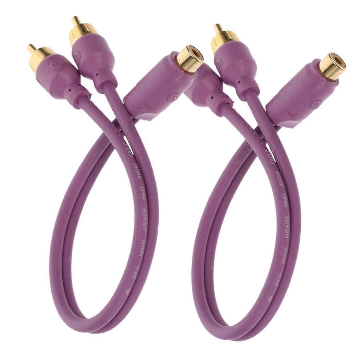 2pcs Car Audio RCA Splitter Y Cable for Amplifier and Subwoofer with Enhanced Bass and Durable Build