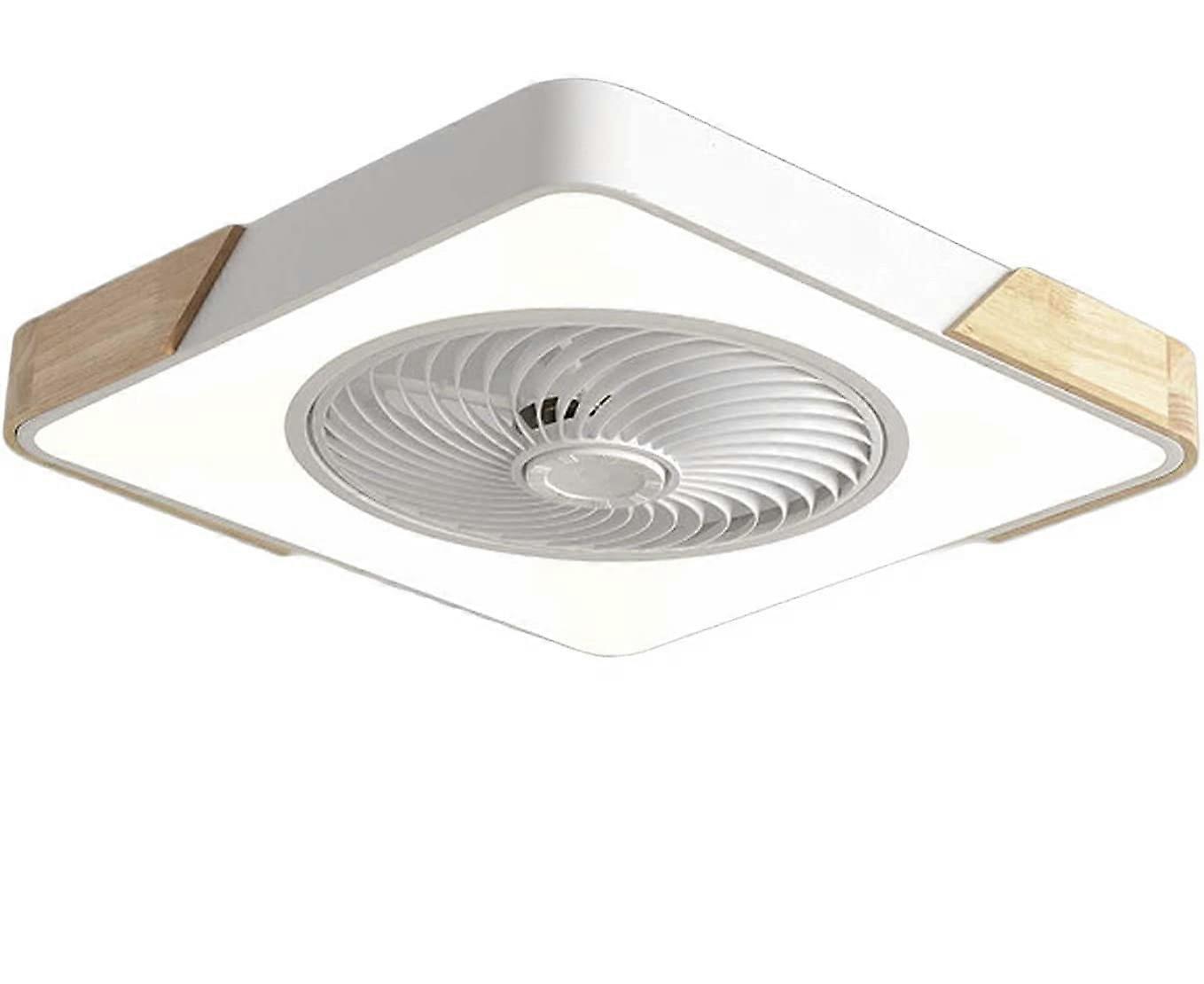 Modern Flush Mount Ceiling Fan with Light and Remote, Quiet 3Speed Dimmable LED, Energy Saving