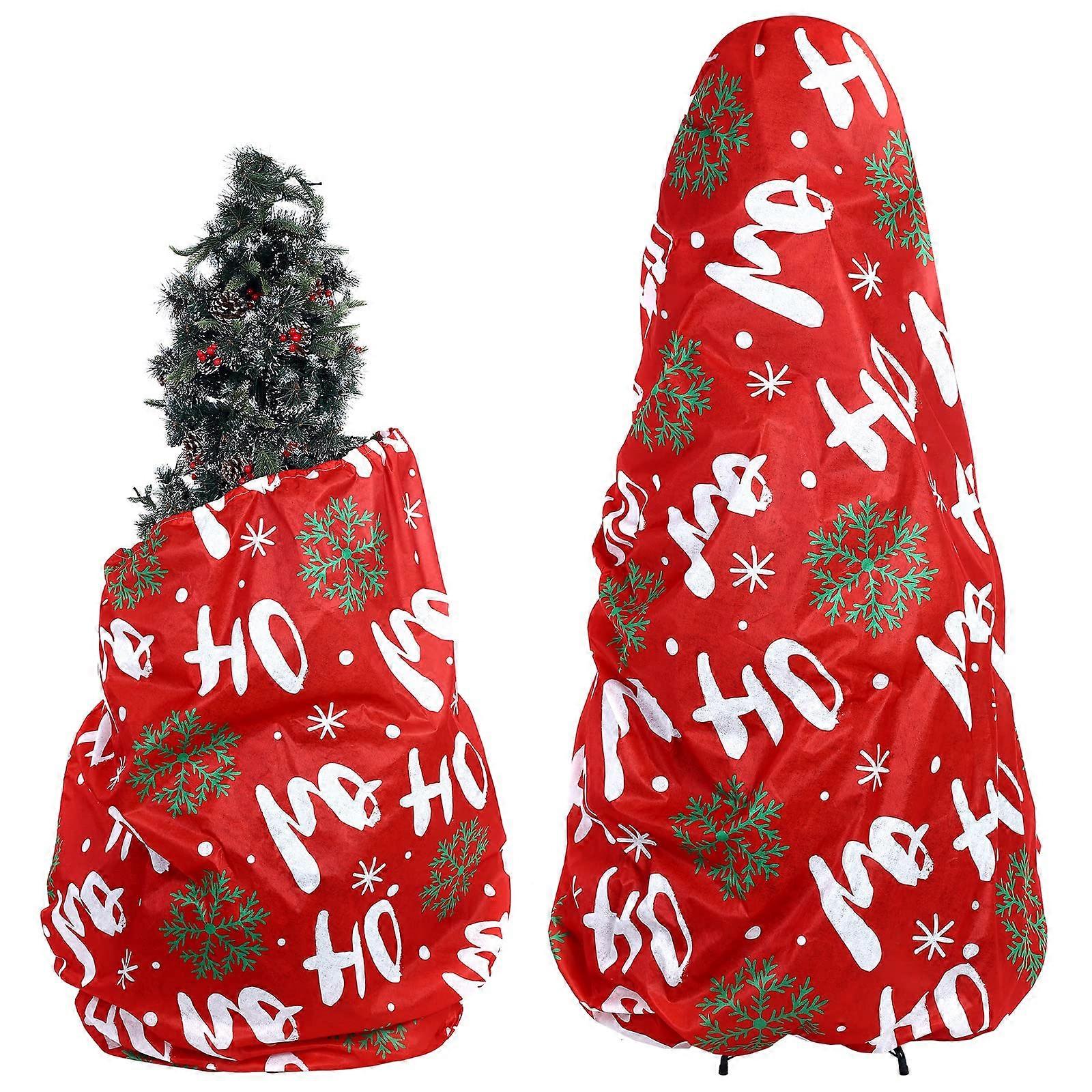 2 Pack Christmas Tree Storage Bag Fits 7.5 Ft Trees Upright Dustproof Cover with Drawstring Snowflake