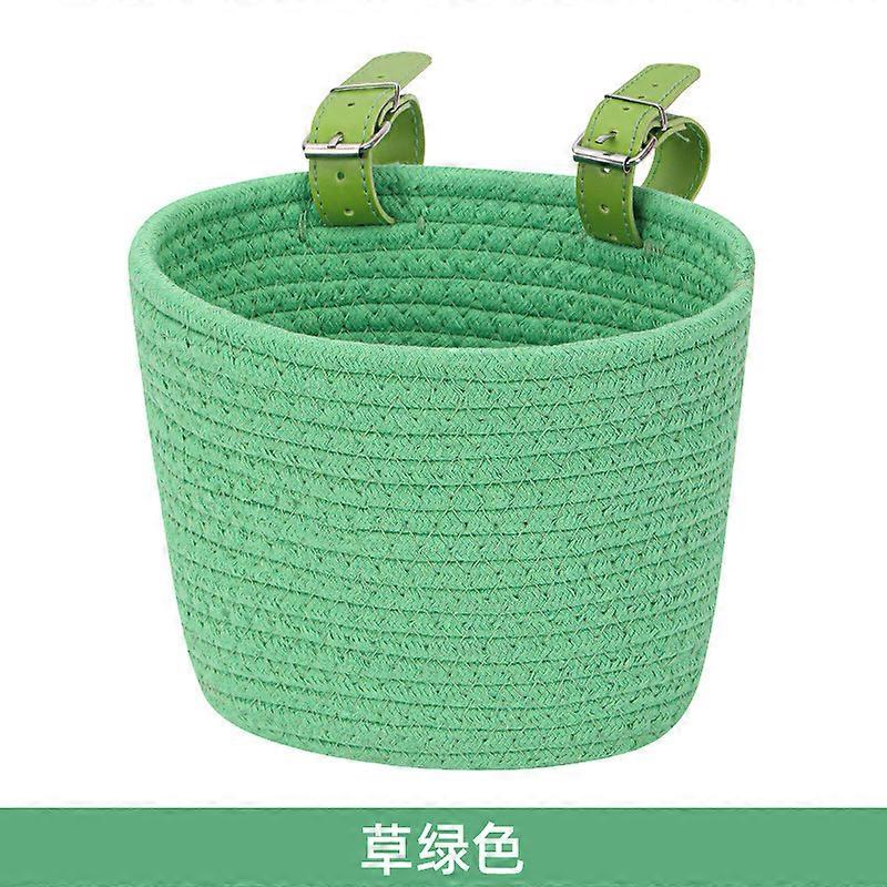 1 bonita cesta de poliéster para bicicleta con asa de cuerda: accesorio duradero y de gran capacidad para exteriores, ideal para quienes viajan diariamente.