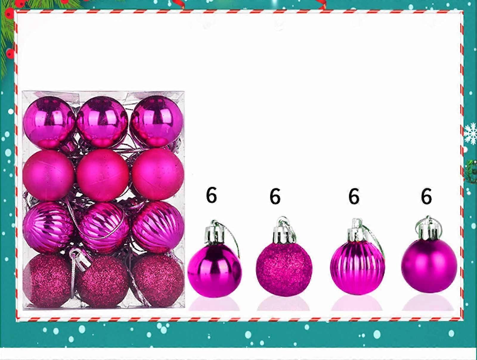 Txmfgh 24PCS Christmas Tree Bauble Ornaments - Festive Home Party Decorations for Holiday Celebrations