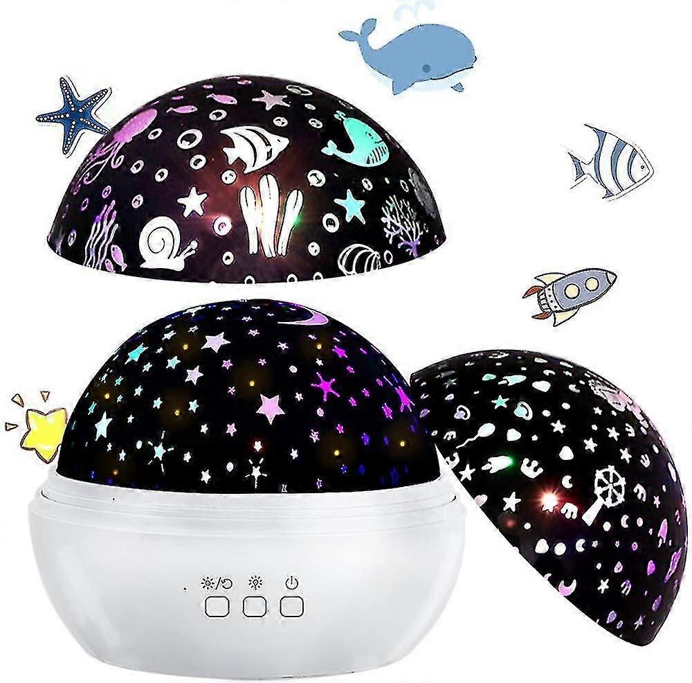 Star Night Light Projector Nursery Projecting Lamp 360 Degree Rotating Lantern With Usb Cable
