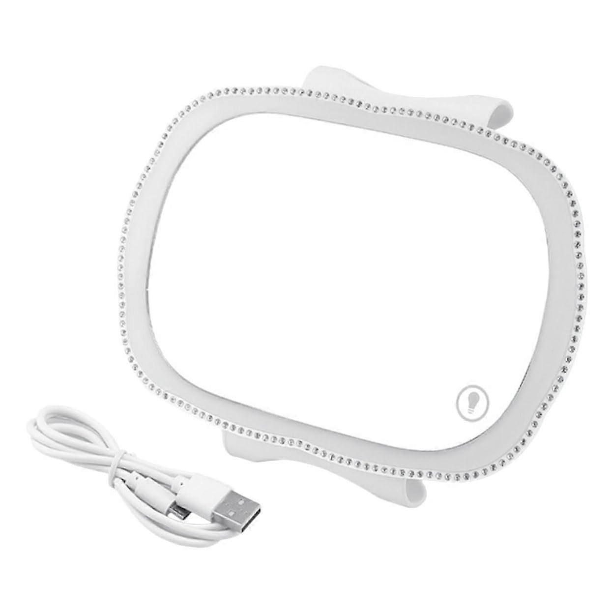 Car Vanity Mirror with Lights, Touch Sensor LED Makeup Mirror for Car Sun Visor, White 122x184mm