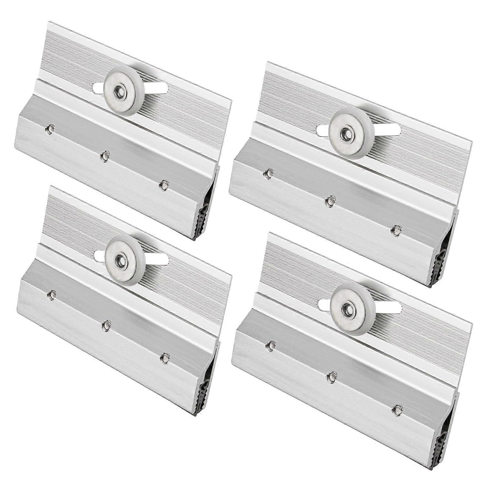 4Pcs Frameless Shower Door Rollers 3/4 Inch Wheel Smooth Sliding Adjustable Height Chrome Finish