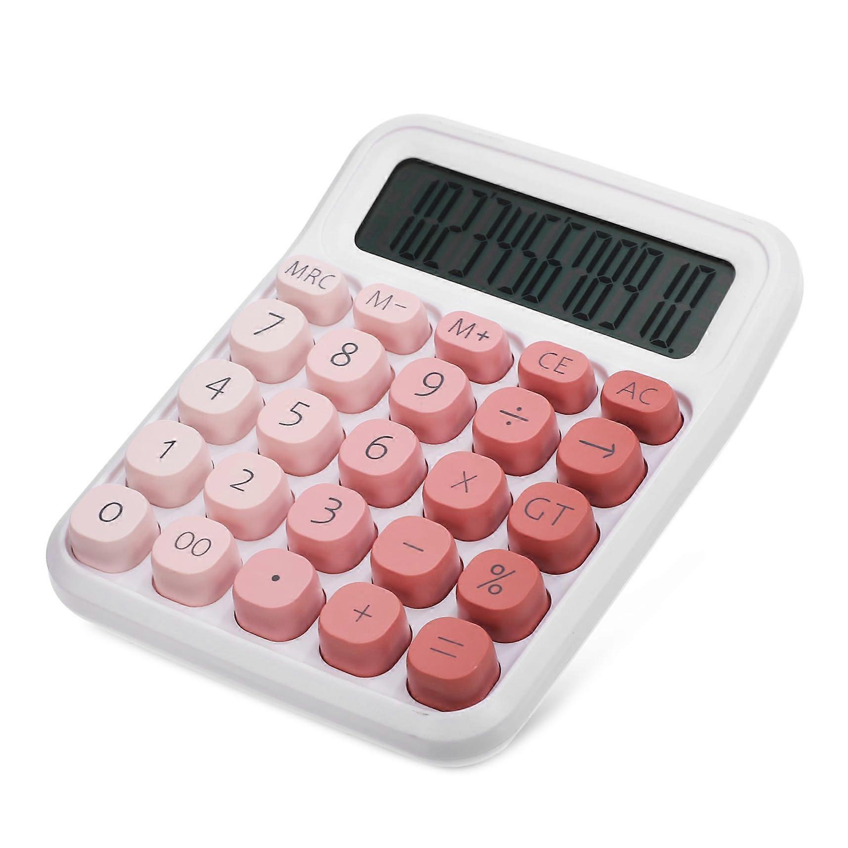 Large Display Desktop Calculator with Big Buttons and SlipResistant Base, Pink for Office School Home