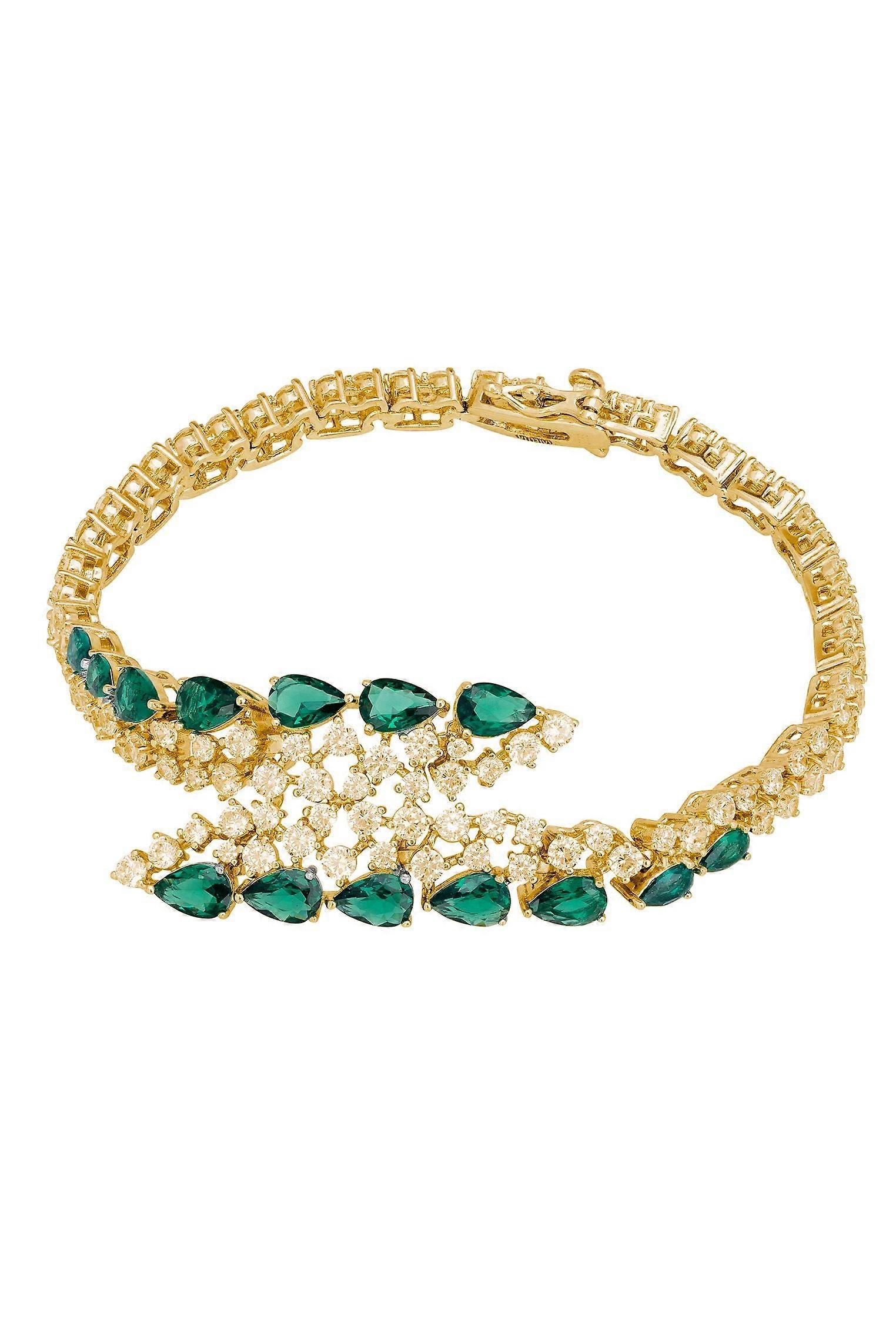 Baroness Tennis Bracelet Emerald Gold