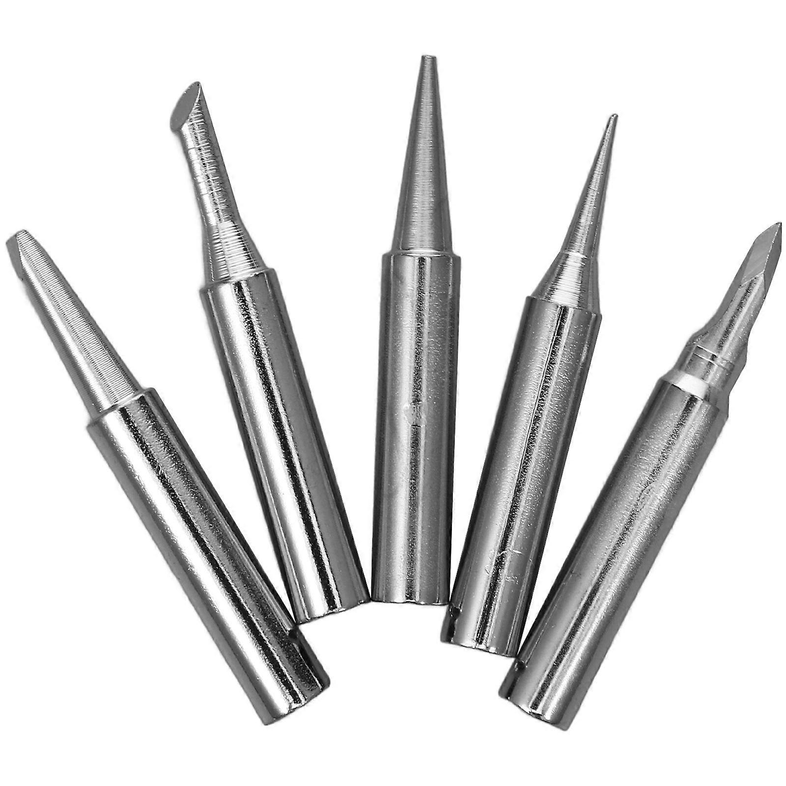 Silver Alloy Soldering Iron Tips Replacement for Soldering 5Pcs Set
