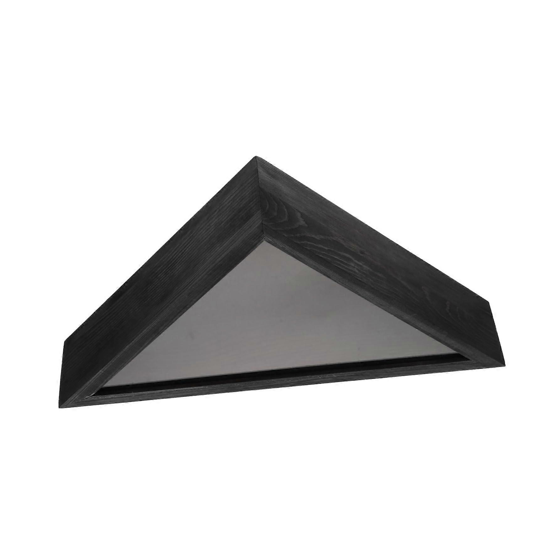 Flag Display Case Rustic Wooden Triangle Holder for American Flags with Protective Clear Cover