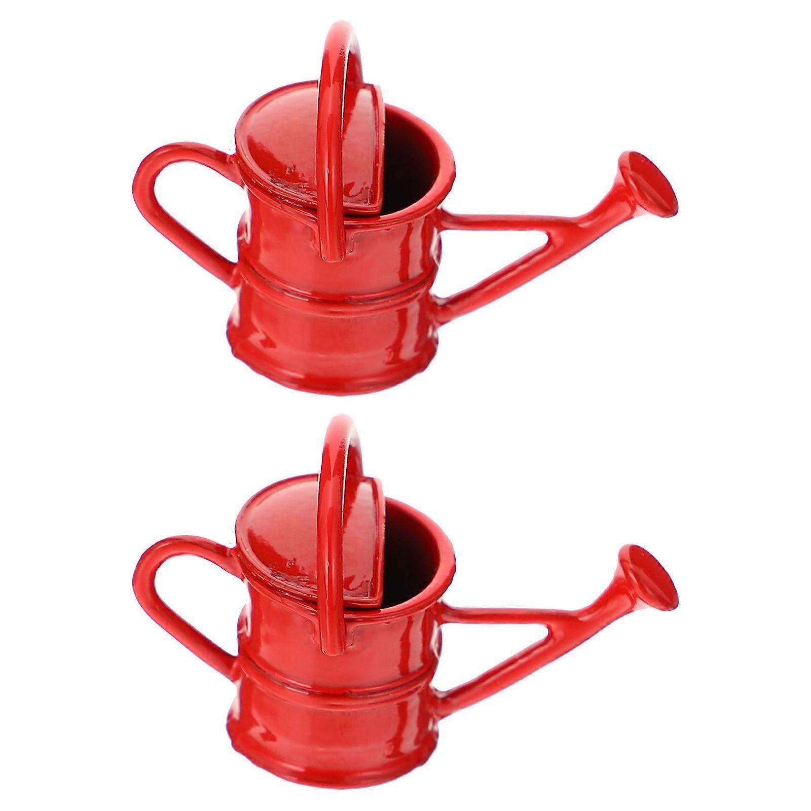 Doll Mini Watering Can Model for Decoration 2Pcs Alloy