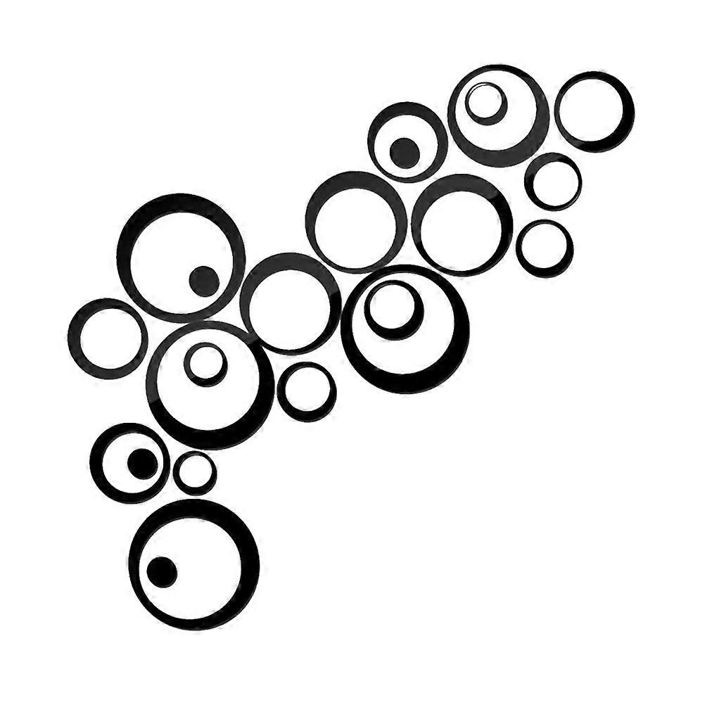 Mirror Acrylic Wall Sticker Circle Pattern for Decor 24Pcs Bedroom Stickers
