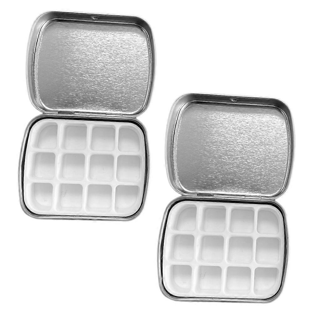 Silver Empty Nail Polish Tin Nail Polish Case for Storage 2Sets Durable