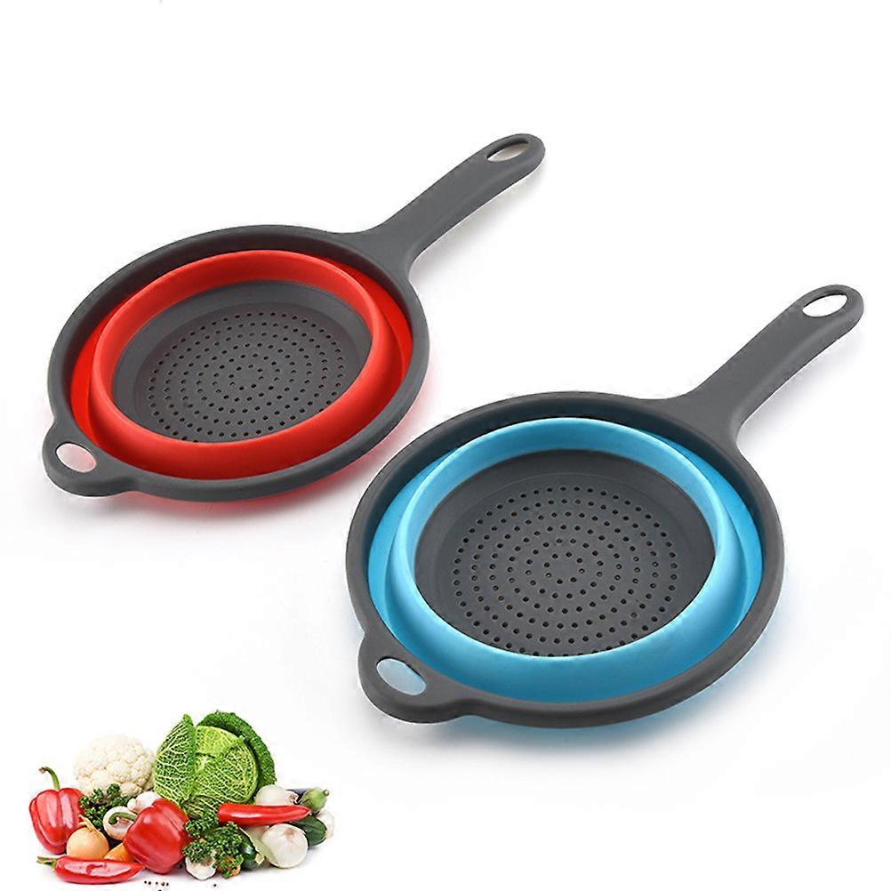 Fruit and Vegetable Drainage Basket Kitchen Folding 2Pcs for Washing Use