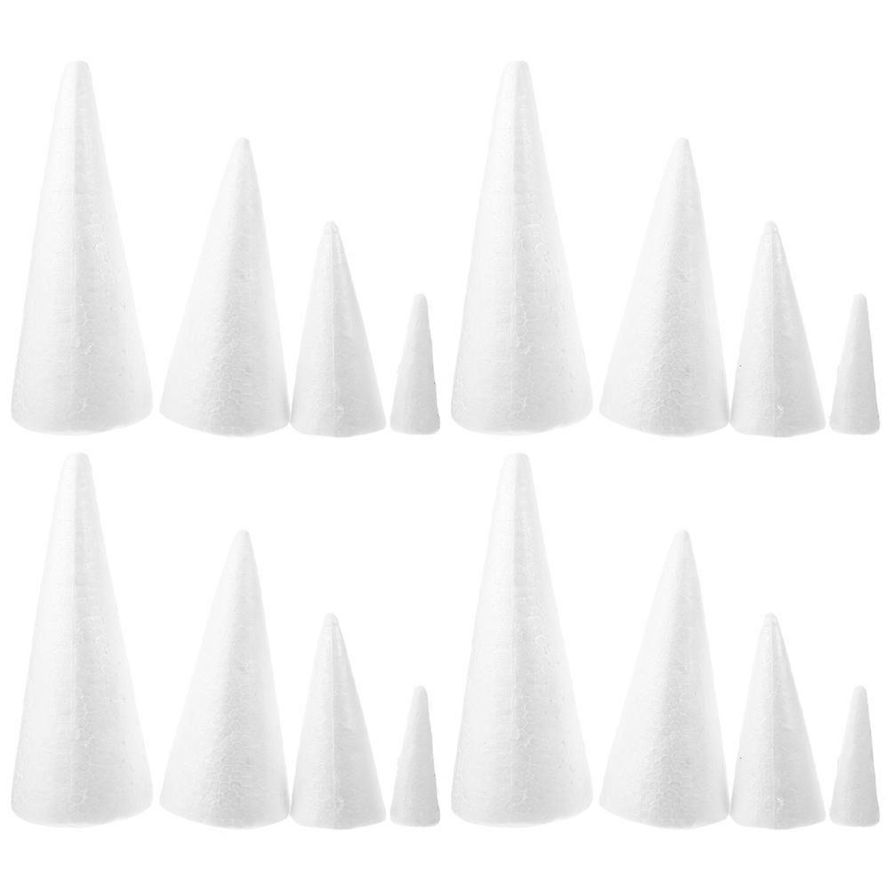 Foam Cone Christmas Tree for DIY Crafting 20Pcs White Cones