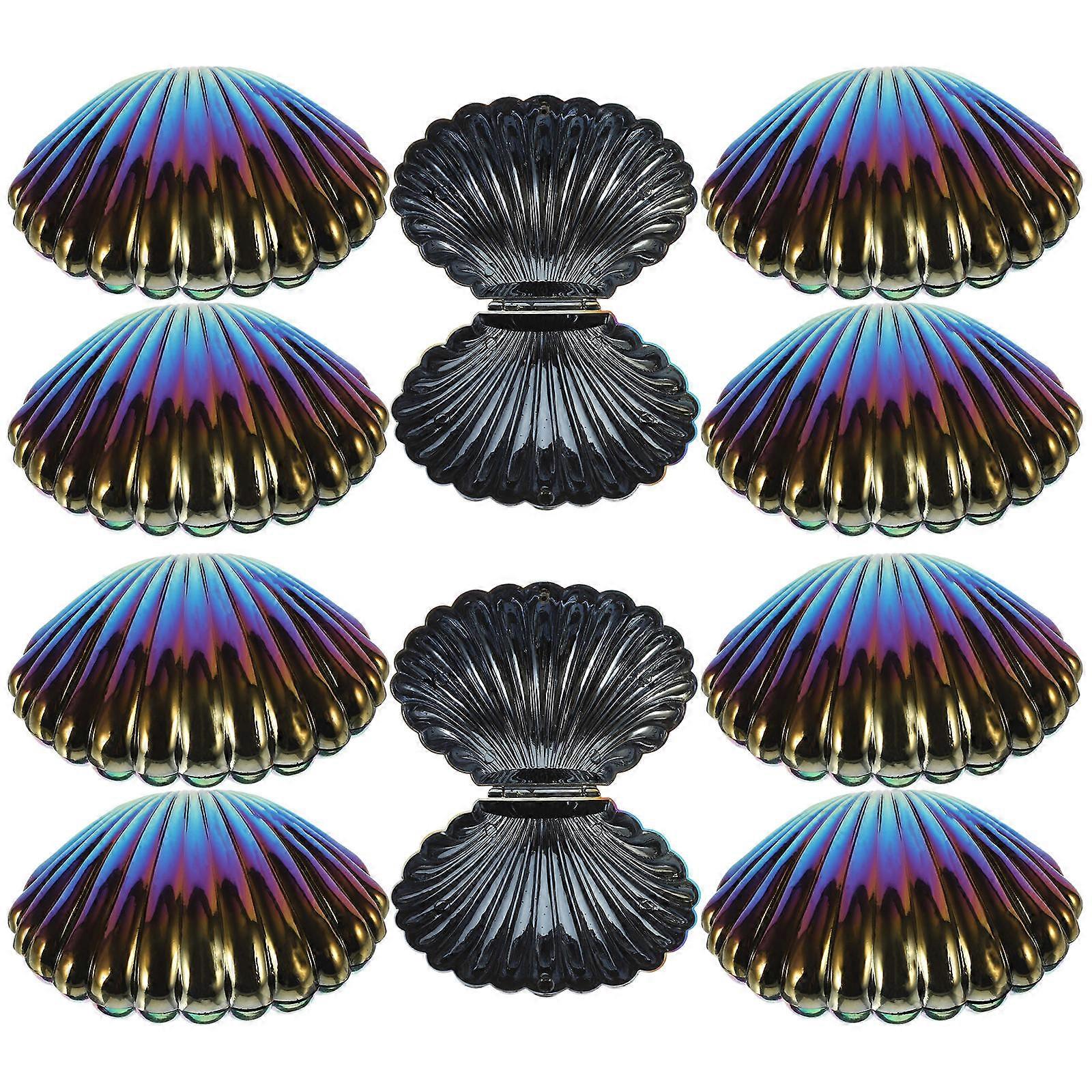 Party Favor Containers for Component Storage 10Pcs Black Seashell Candy Box
