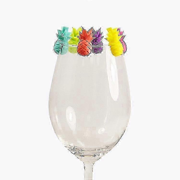 2025 Pineapple Model Glass Marker 6pcs Set Silicone Tags