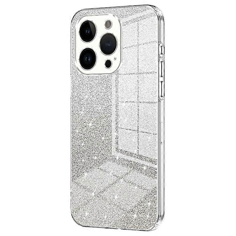 For iPhone 14 Pro Cell Phone Case Gradient Glitter Precise Cutout Anti-scratch TPU Cover