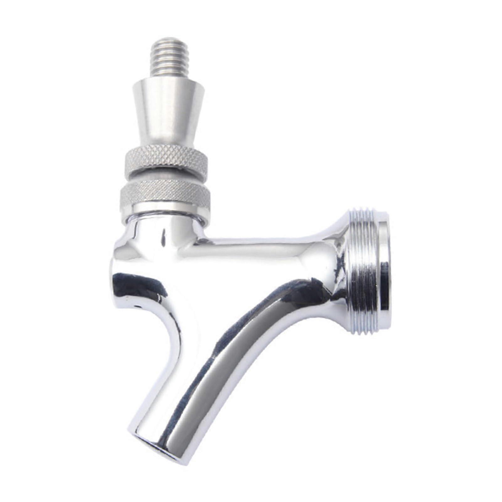 Stainless Steel Beer Keg Tap with Quick Disconnect and Precise Flow Control for Home Brewing