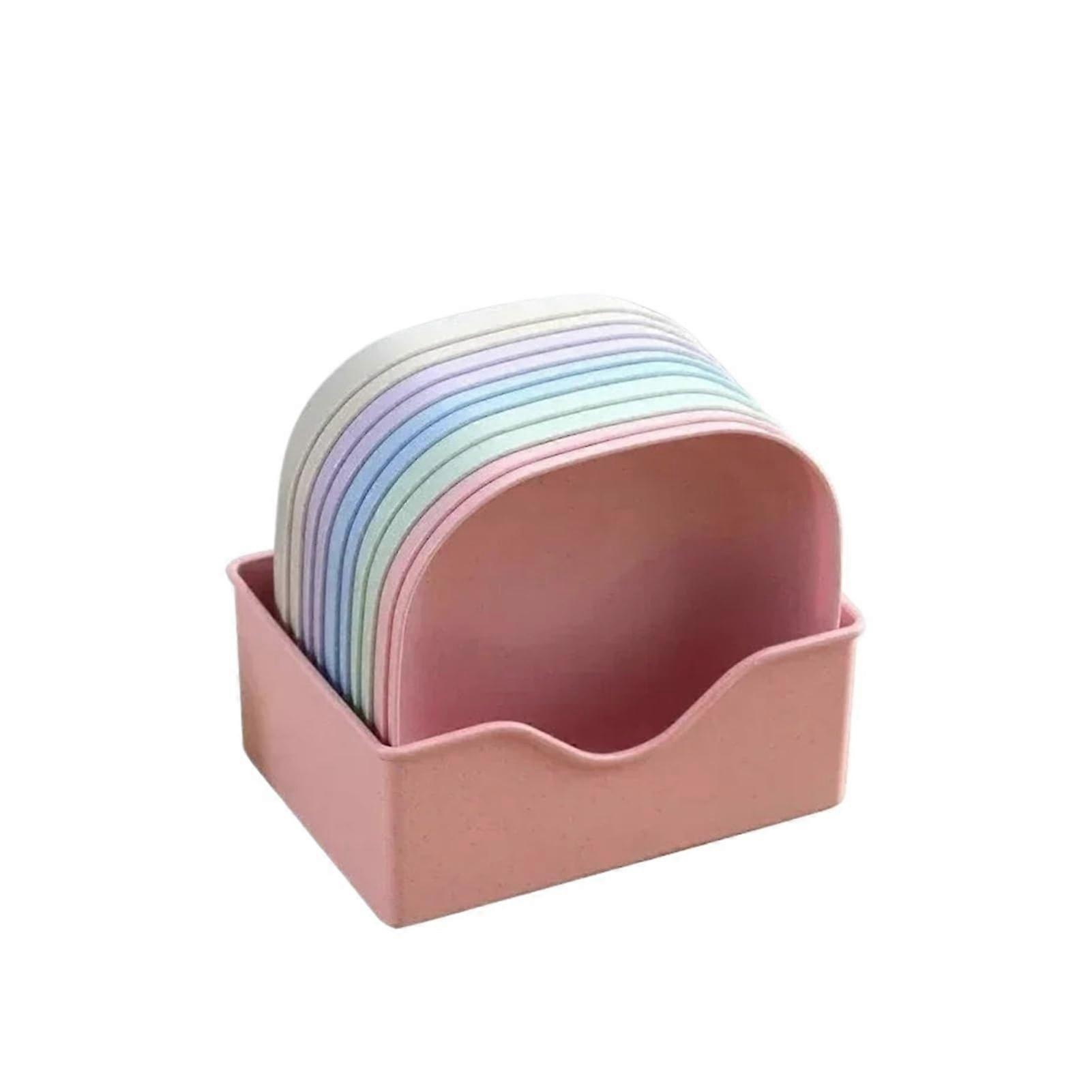 10 Piece Bone China Kitchen Plate and Serving Tray Set, SpaceSaving Dinnerware for Parties