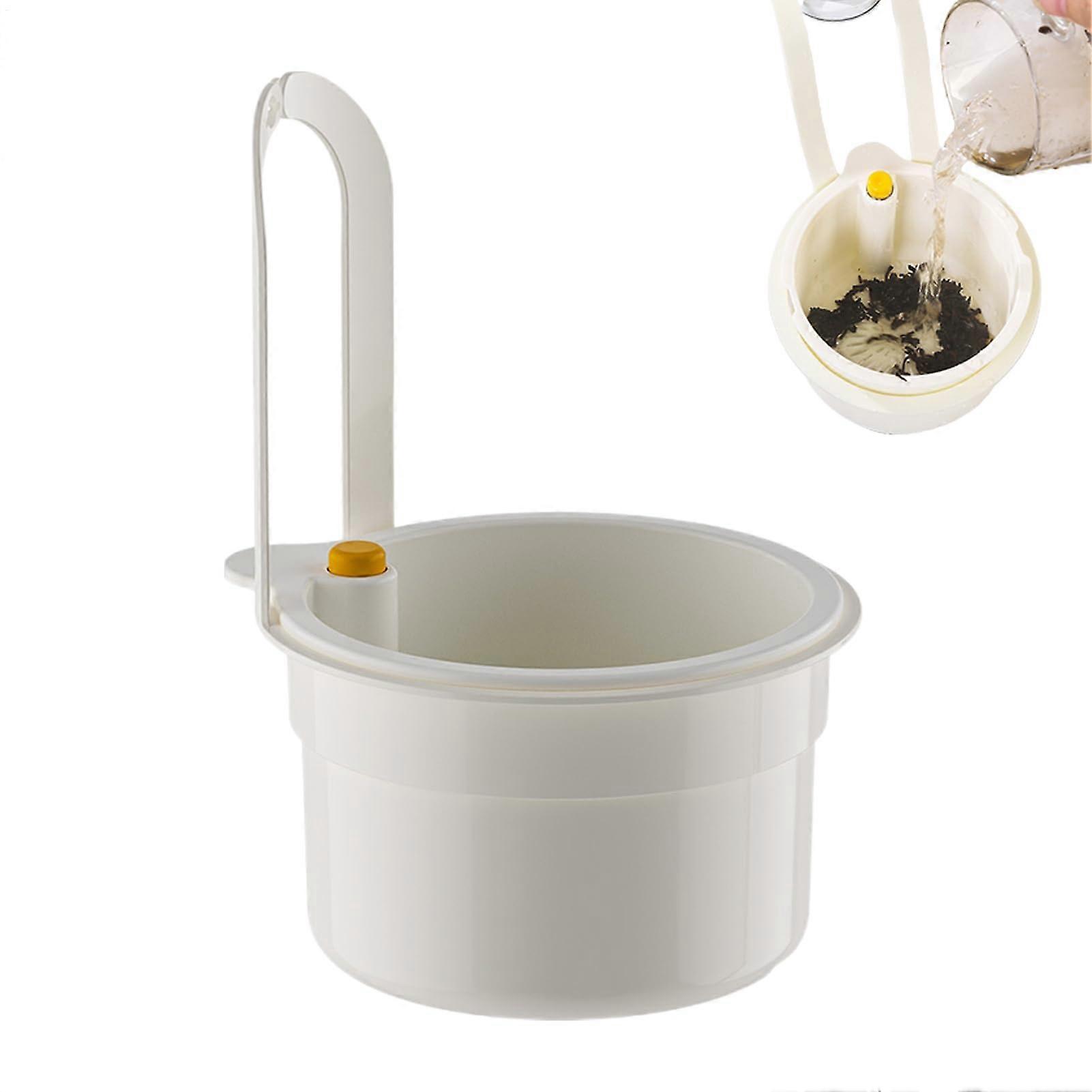 SelfCleaning Sink Strainer Basket for Kitchen, NoTouch Food Catcher, Compact Small Space Use White