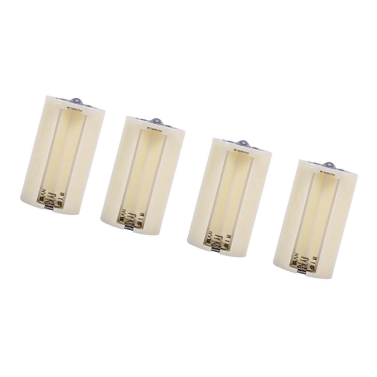 4PCS AA to D Size Battery Adapter Converter Holder Case for Electronics and Emergency Use White