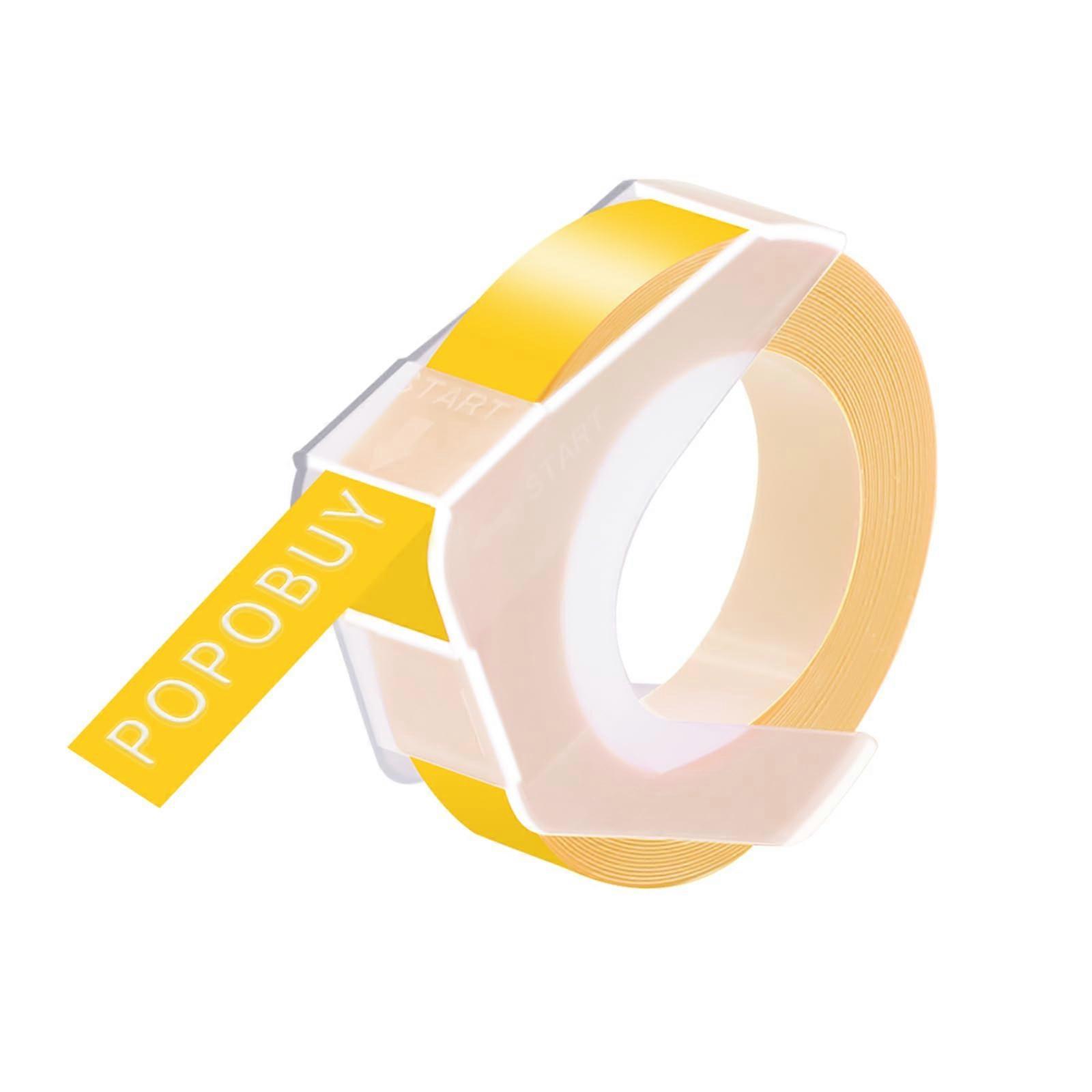 Embossing Label Tape White on Yellow 12mm x3m50 Pack Compatible with Dymo 3D Label Makers