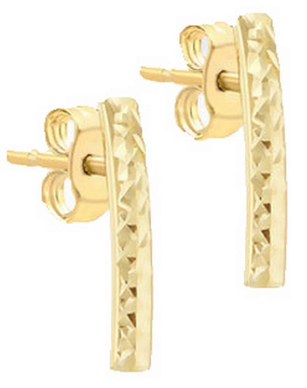 KJ Beckett Diamond Cut Bar Drop Earring - Yellow Gold