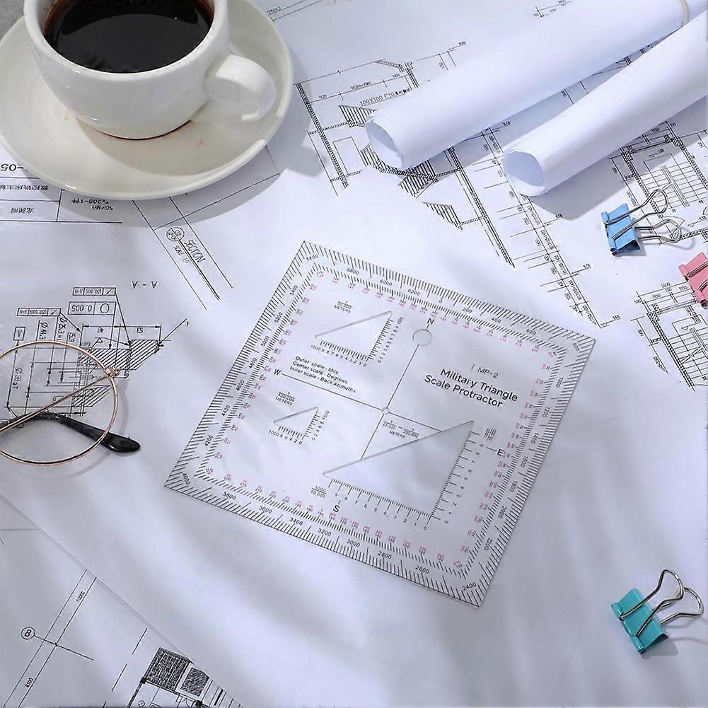 5 Inch Map Protractor Utm/Mgrs Coordinate Scale Map Perfectly Cut Land Navigation Protractor