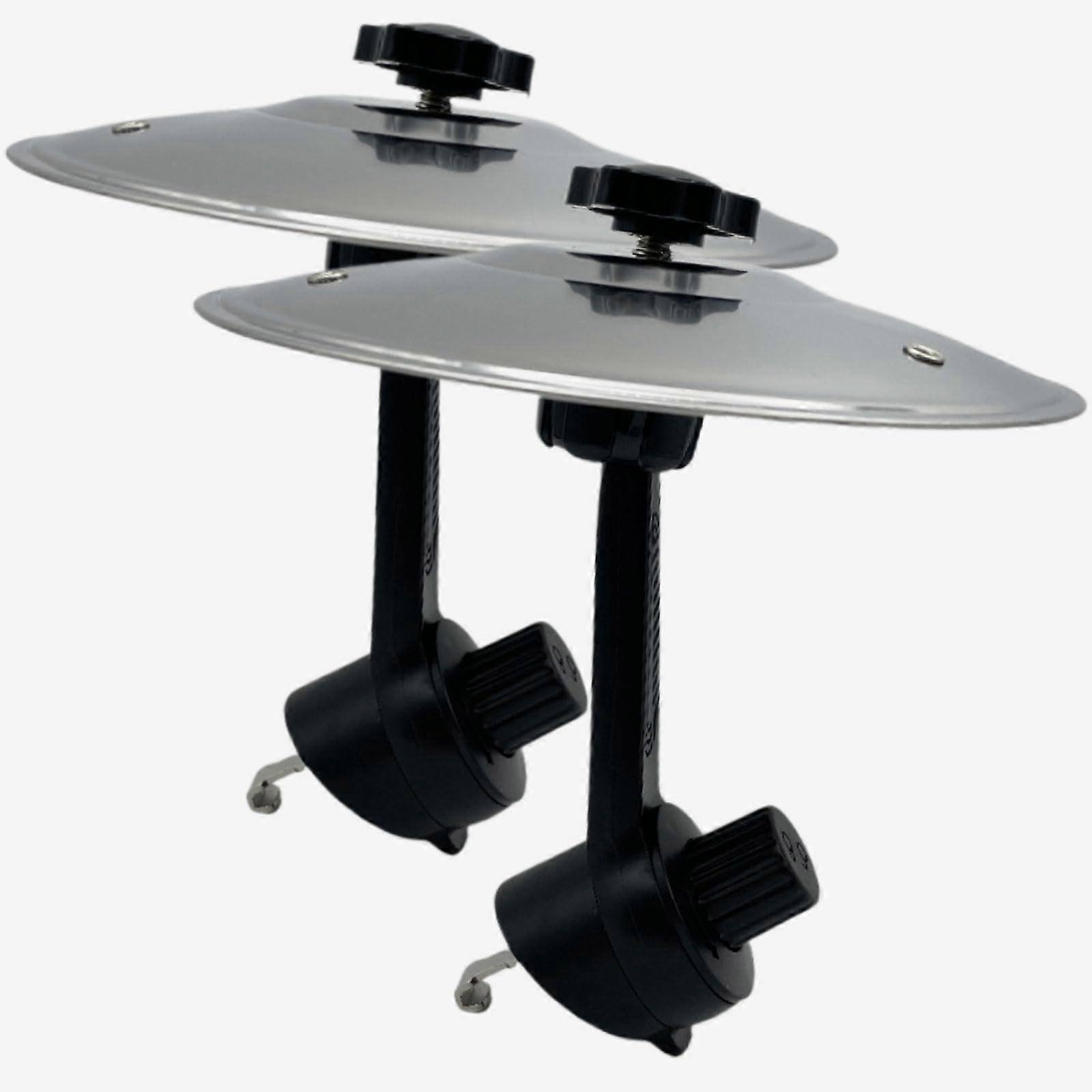 Car Drum Pad with Mini Cymbal Air Vent Mount, Authentic Sound, Shockproof Base, Silver 2PCS