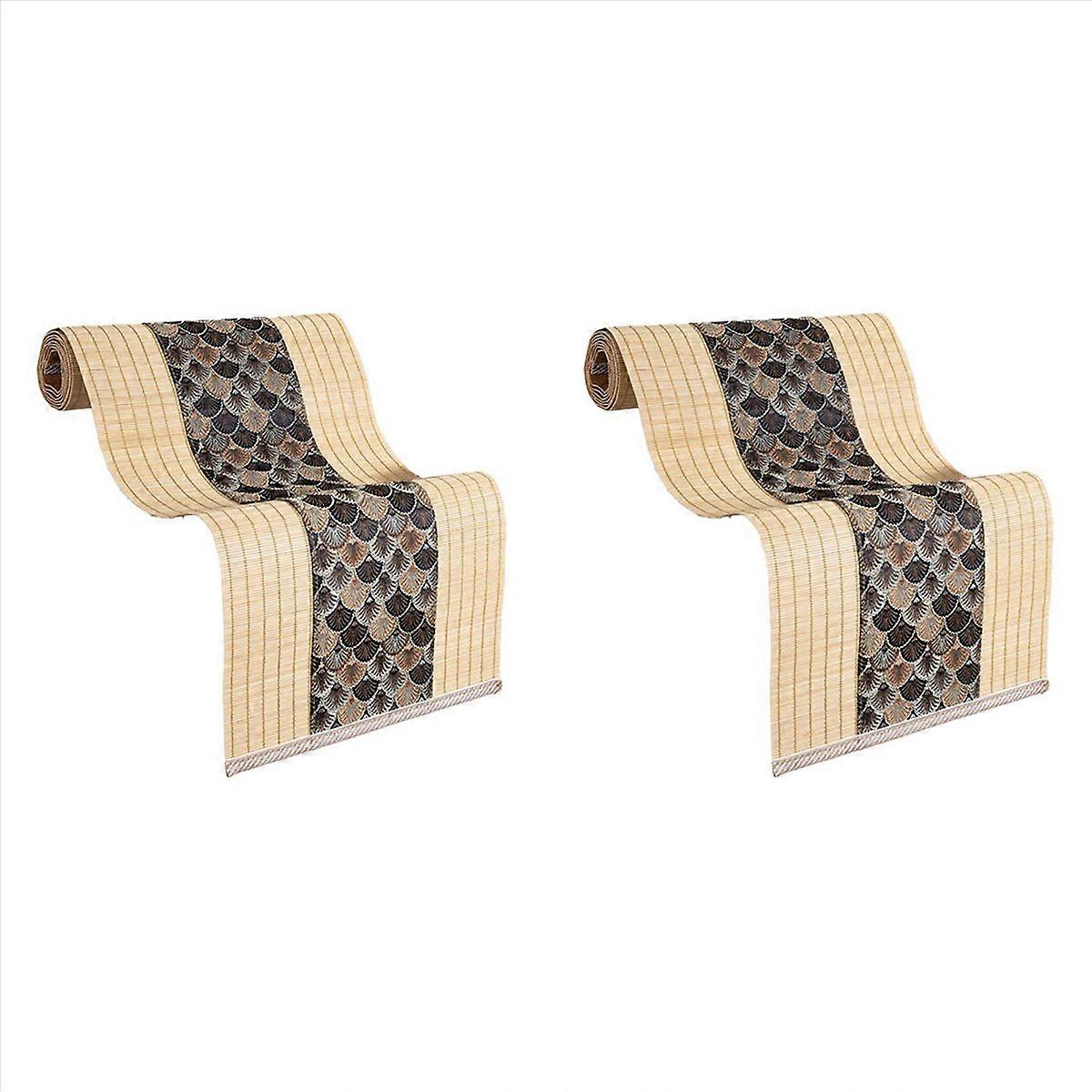 Asian Style Bamboo Table Runner Retro Table Mat Dark Brown