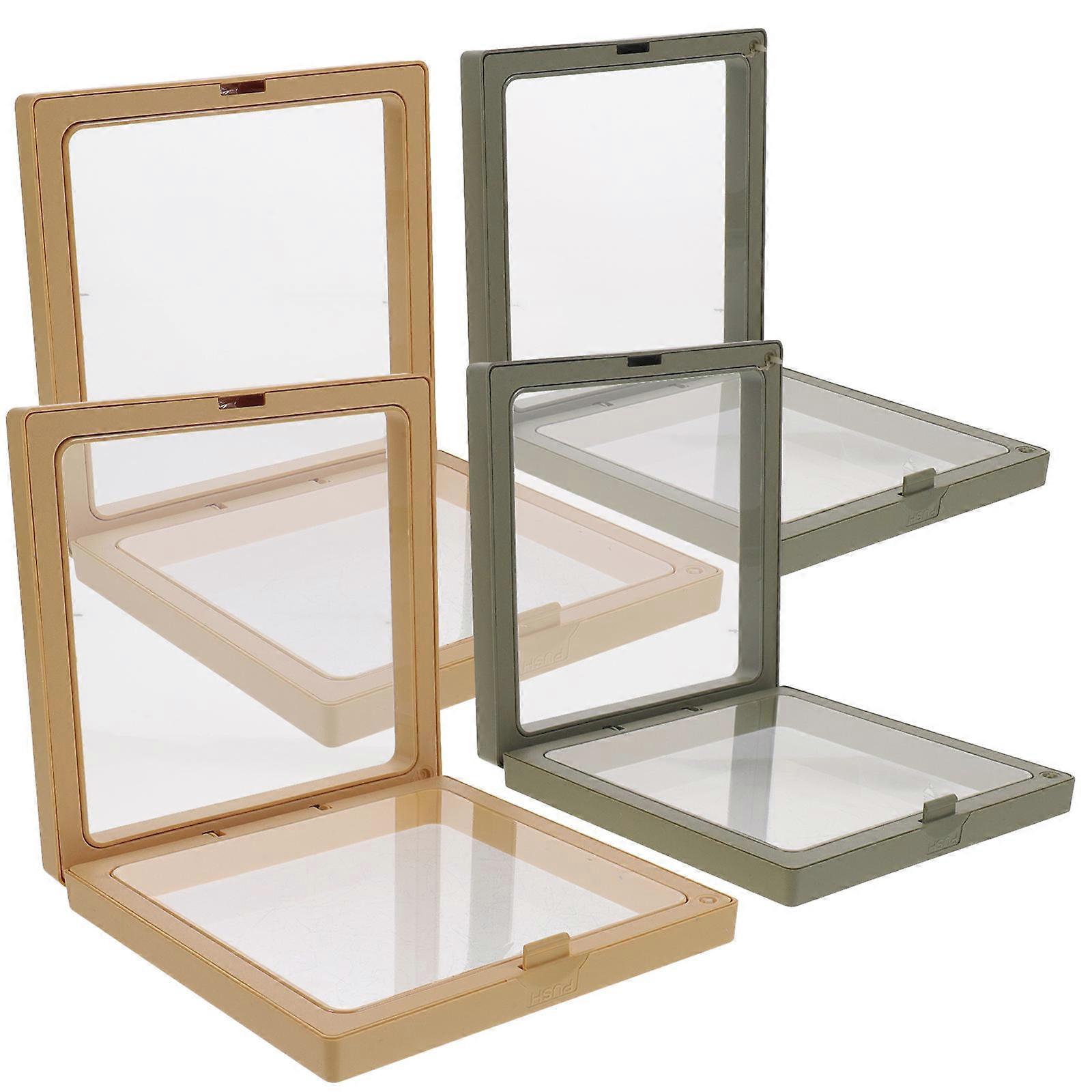 Desktop Frame for Jewelry Artifact Display 4Pcs Transparent