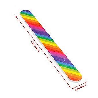 20 doppelseitige Nagelfeilen zum Formen der Nägel, Maniküre-Werkzeug mit Regenbogenmuster