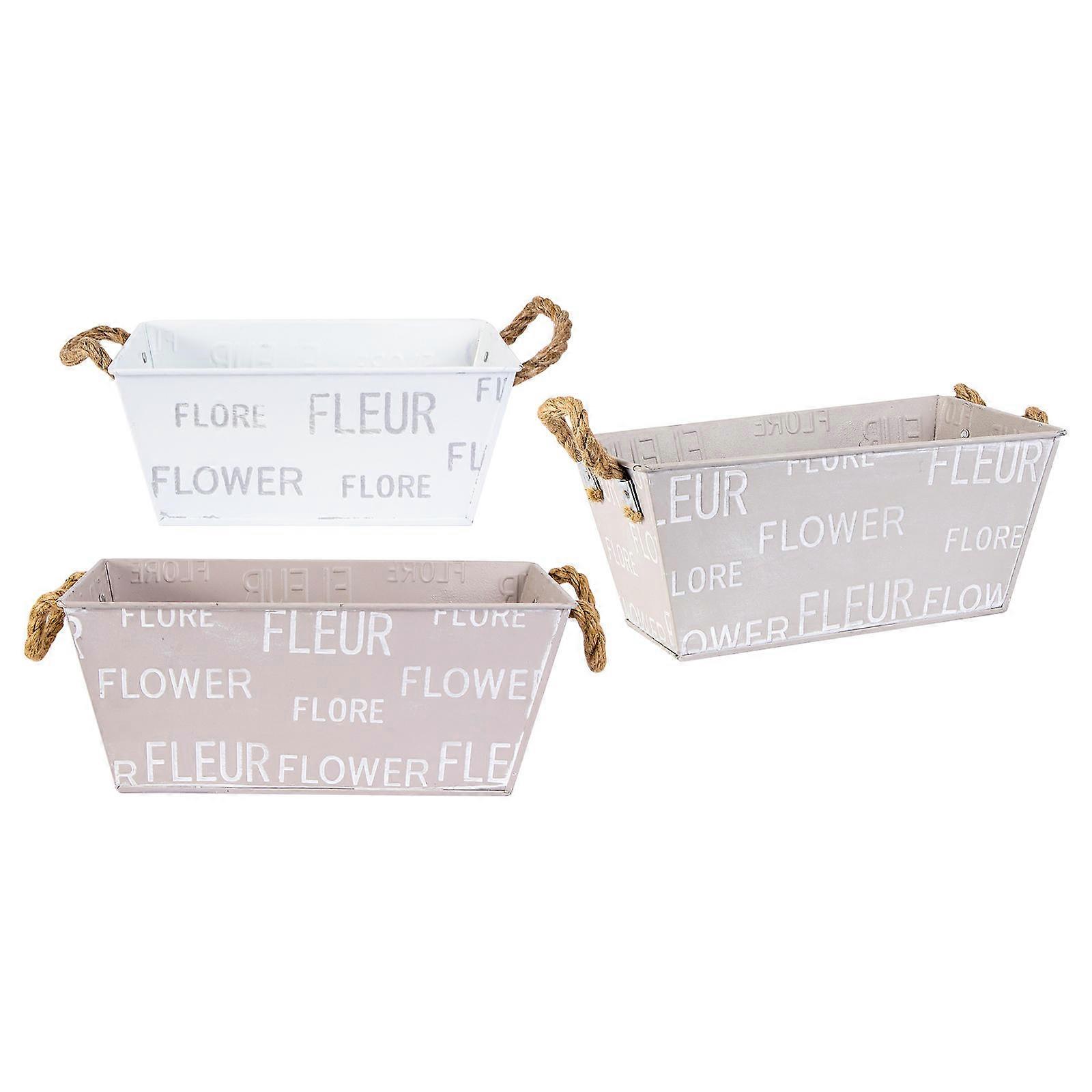 Creative Iron Flowerpot Rope Flowerpot Set for Decor 3Pcs Assorted Color