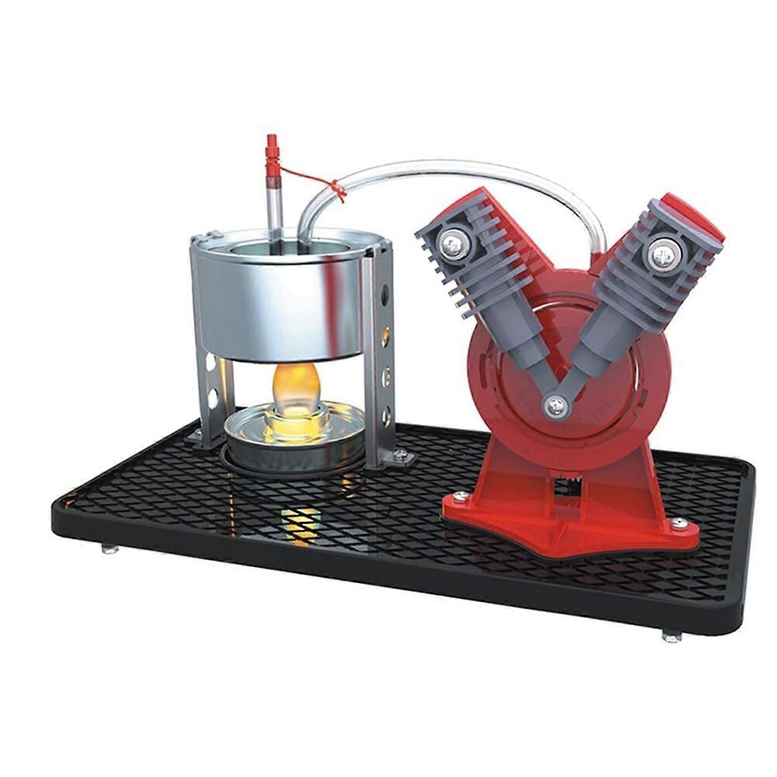 Steam Engine Kit with Transparent Boiler, Adjustable Flywheel and STEM Thermodynamics Model