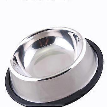 Pets Dog Cat Stainless Steel Non Slip Feeding Food Water Dish Feeder Bowl