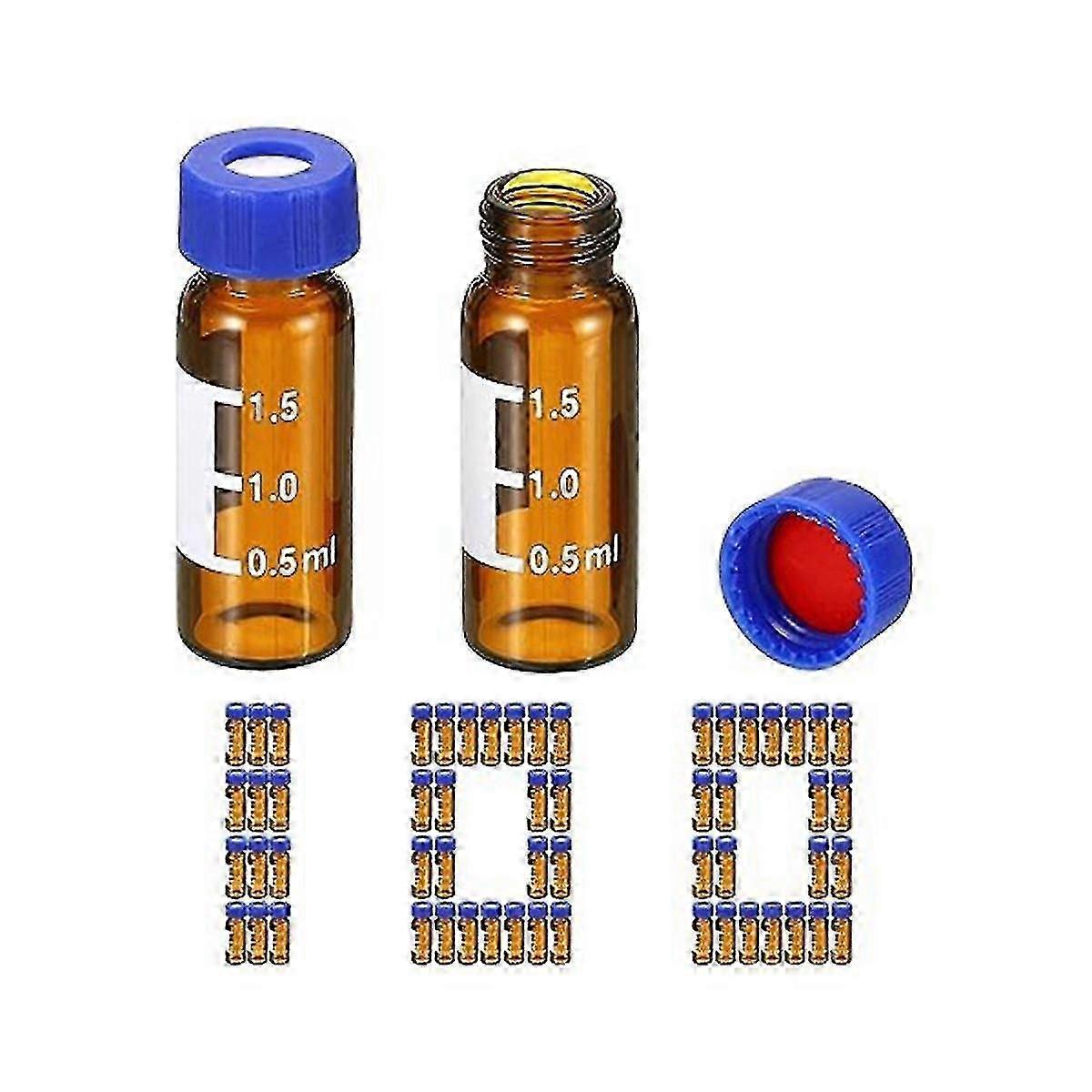 9-425 2ml Autosampler Vials 100 Pack Screw Cap Lab Sample Vials with Writing Patch