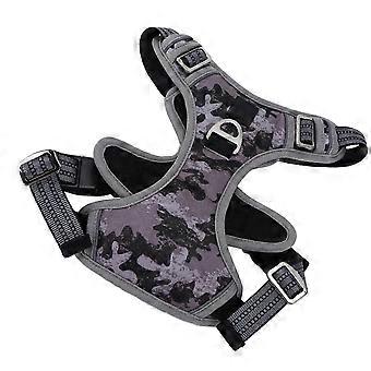 Reflective Camouflage Gray No Pull Dog Harness Size S Adjustable for Running Walking Outdoor