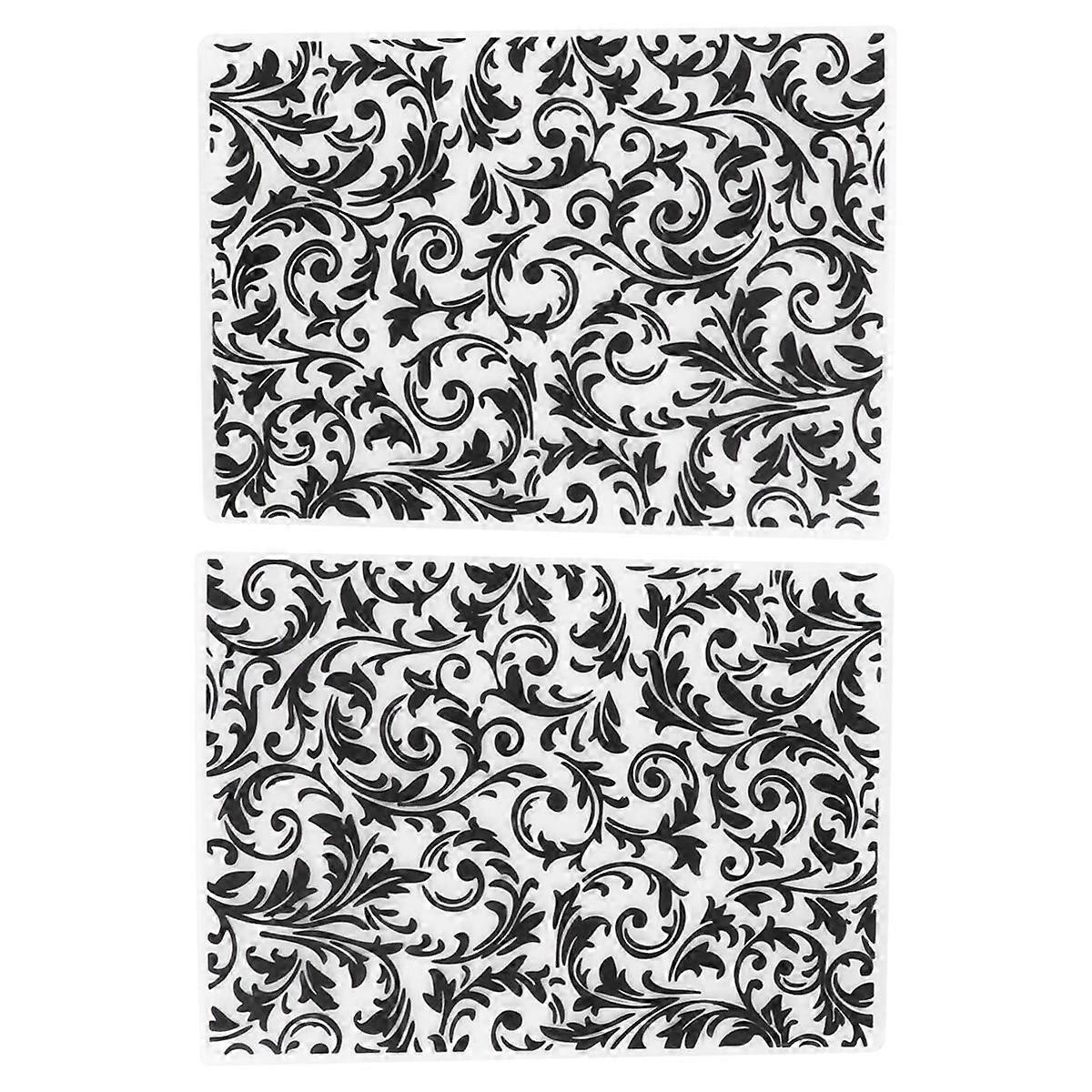 DIY Embossing Stencil Plastic Folder for Decoration 2Pcs Black Set
