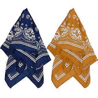 Foulard carré décoratif en soie, lot de 2, couleurs assorties, élégant