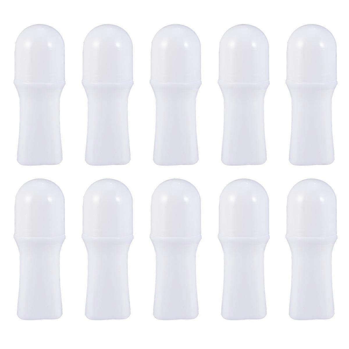 10pcs 50ml Refillable Roller Bottles Plastic Essential Oils Roller Containers